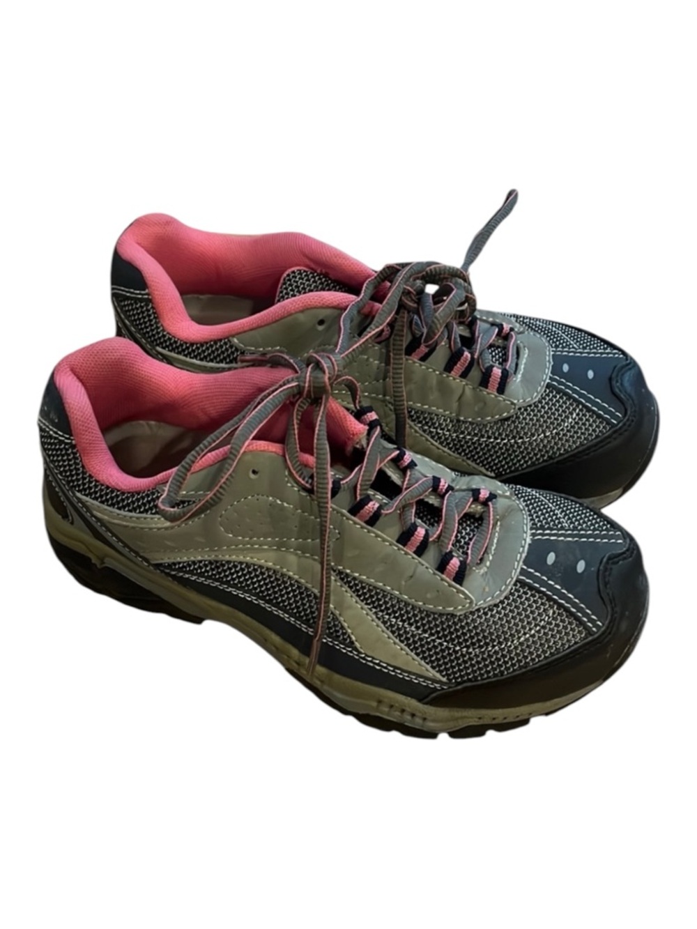 BRAHMA STEEL TOE LEATHER SNEAKERS GRAY PINK SIZE 6 US 37 EU